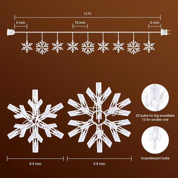 Luminous 13ft Snowflake String Lights with Dynamic Modes - Perfect Holiday Decor - Picture 4 of 9